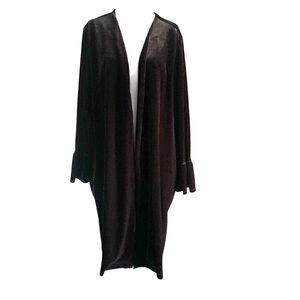 Shavonne Dorsey XL Black Long Velvet  Open Front Cardigan Jacket Holiday Goth